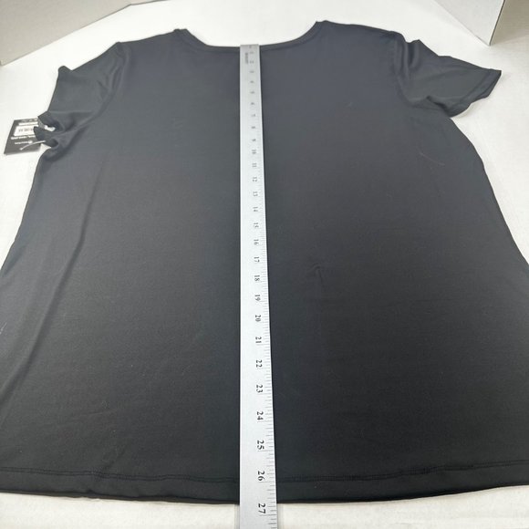 Athletic Works Women's Size XXXL 22 Tee Shirt Stretch V-Neck Short Sleeve Black - Picture 13 of 13